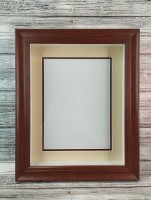 Глубокая рамка 3D - для квиллинга и объемных работ, багет коричневый с двойным паспарту, 24,5х30,5х5 см, арт. 993913260