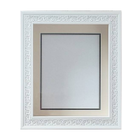 Глубокая рамка 3D - для квиллинга и объемных работ, багет белый молочный с двойным паспарту, 20,5х24,5х4см, арт. 994515202