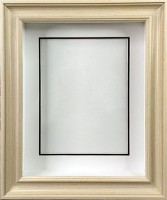 Глубокая рамка 3D - для квиллинга и объемных работ со стеклом, багет сливочный с двойным паспарту, 23,5х29х5см, арт. 996122341