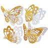 Фигурные бумажные вырубки "Бабочки" бело-золотые, 8 шт., высота 5 см, арт. QS-A-06007-02M