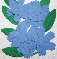 Заготовки из фома "Цветок 6 лепестков с резными краями", цвет синий и зеленый, 26 элементов, арт. FOM-018-FL01