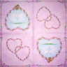 Салфетка для декупажа "Переплетение сердец", квадрат, размер 33х33 см, 3 слоя