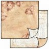 Бумага для скрапбукинга "ЦВЕТЫ - СЛОНОВАЯ КОСТЬ\КОРИЧНЕВЫЙ", 1 двусторонний лист 31,2х30,3 см, 170г., артикул SBB067