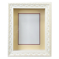 Глубокая рамка 3D - для квиллинга и объемных работ, багет белый молочный с двойным паспарту, 18,5х24,5х3,5 см, арт. 994515281