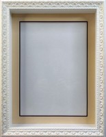 Глубокая рамка 3D - для квиллинга и объемных работ, багет белый молочный с двойным паспарту, 31х41х5 см, арт. 992715281