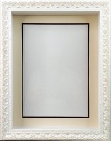 Глубокая рамка 3D - для квиллинга и объемных работ, багет белый молочный с двойным паспарту, 27х36х5 см, арт. 992715281