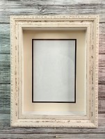 Глубокая рамка 3D - для квиллинга и объемных работ, багет сливочный с двойным паспарту, 20х26х5 см, арт. 993812350