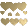 Фигурные бумажные вырубки "Три сердца", золото, 10 шт., арт. QS-MFD043-02-234
