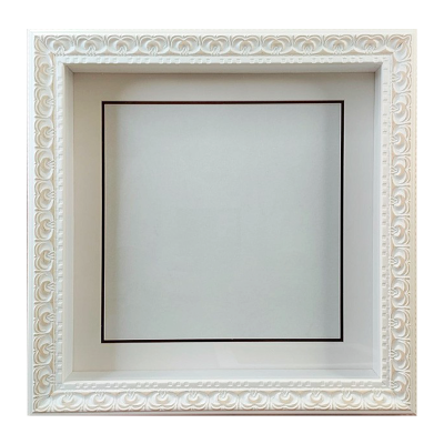 Глубокая рамка 3D - для квиллинга и объемных работ, багет белый молочный с двойным паспарту, 30х30х5см, арт. 992825251 Глубокая рамка 3D - для квиллинга и объемных работ со стеклом, багет белый молочный с фактурой фигурных завитков. Размер по заднему картону 30х30 см, глубина 5 мм, арт. 992825251
Предназначена для оформления объемных композиций.