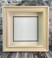 Глубокая рамка 3D - для квиллинга и объемных работ, багет сливочный, с двойным паспарту, 24х24х5см, арт. 992825251