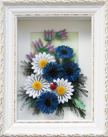 Картина "Полевые цветы", квиллинг, 25х15 см, GRPK-004