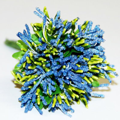 Декоративный букетик т.голубой, DKB027H Искусственные цветы и ветки: Декоративный букетик т.голубой, DKB027H