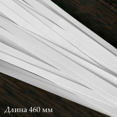 Бумага для контурного квиллинга, цвет белый, 10х460 мм, 5 полос, 270 гр., артикул KP270-01 Бумага для контурного квиллинга, цвет белый: 5 одноцветных полосок, ширина полоски 10 мм, длина 46 см, плотность 270гр.