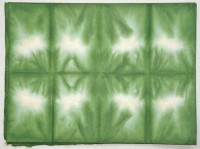 Корейская бумага ханди ручной выделки, микс ярко-зеленый белый, лист А4+, арт. 7044