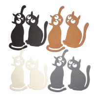 Фигурные бумажные вырубки "Кот и кошка" микс, 8 шт., 7,5х3,2 см и 5,5х3,5 см, арт. QS-A-07002-01