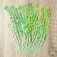 Фигурные бумажные вырубки "ЛЕТНИЕ ЛИСТЬЯ-3", 3 зеленых цвета, размер 13х3 см, 12 шт., арт. QS-0703