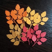 Фигурные бумажные вырубки "Осенние листья-2", 4 цвета, 12 шт., арт. QS-CR1303-M2
