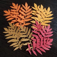 Фигурные бумажные вырубки "Осенние листья-1", 4 цвета, 12 шт., арт. QS-CR1303-M1