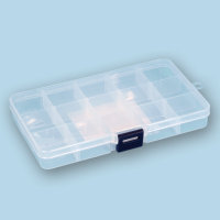 Коробка пластиковая, прямоугольная, от 3 до 15 секций, 17.7x10.2x2.3 см, артикул GA-OM-042