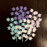 Фигурные бумажные вырубки "ЗИМНИЕ ЛИСТЬЯ-1", 4 цвета, размер 8х4 см, 12 шт., арт. QS-0801