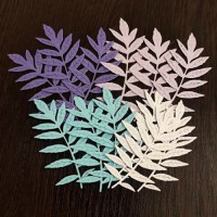 Фигурные бумажные вырубки "ЗИМНИЕ ЛИСТЬЯ-2", 4 цвета, размер 9х5 см, 12 шт., арт. QS-0802