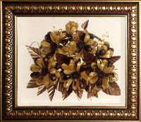 Картина "Шоколадные цветочки", квиллинг, 21х18 см, GRPK-017