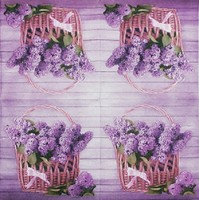 Салфетка для декупажа "Корзина с сиренью", 33х33 см, 2 слоя, арт. SDL-BON008