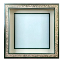 Глубокая рамка 3D - для квиллинга и объемных работ, багет бежево-зеленый и паспарту, 31,5х31,5х5 см, арт. 993313161