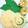 Заготовки из фома "Мини-хризантемы с листьями", цвет св-желтый и св-зеленый, 12 элементов, арт. FOM-030-CHM03