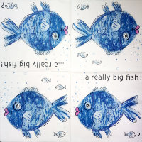 Салфетка для декупажа "Реально большая рыба", квадрат, размер 33х33 см, 3 слоя