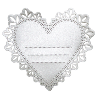 Фигурные бумажные вырубки "Сердце для пожеланий" серебро, 11х10 см, 4 шт., арт. QS-A-13004-SI