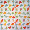 Салфетка для декупажа "Разноцветные птички", квадрат, размер 33х33 см, 3 слоя